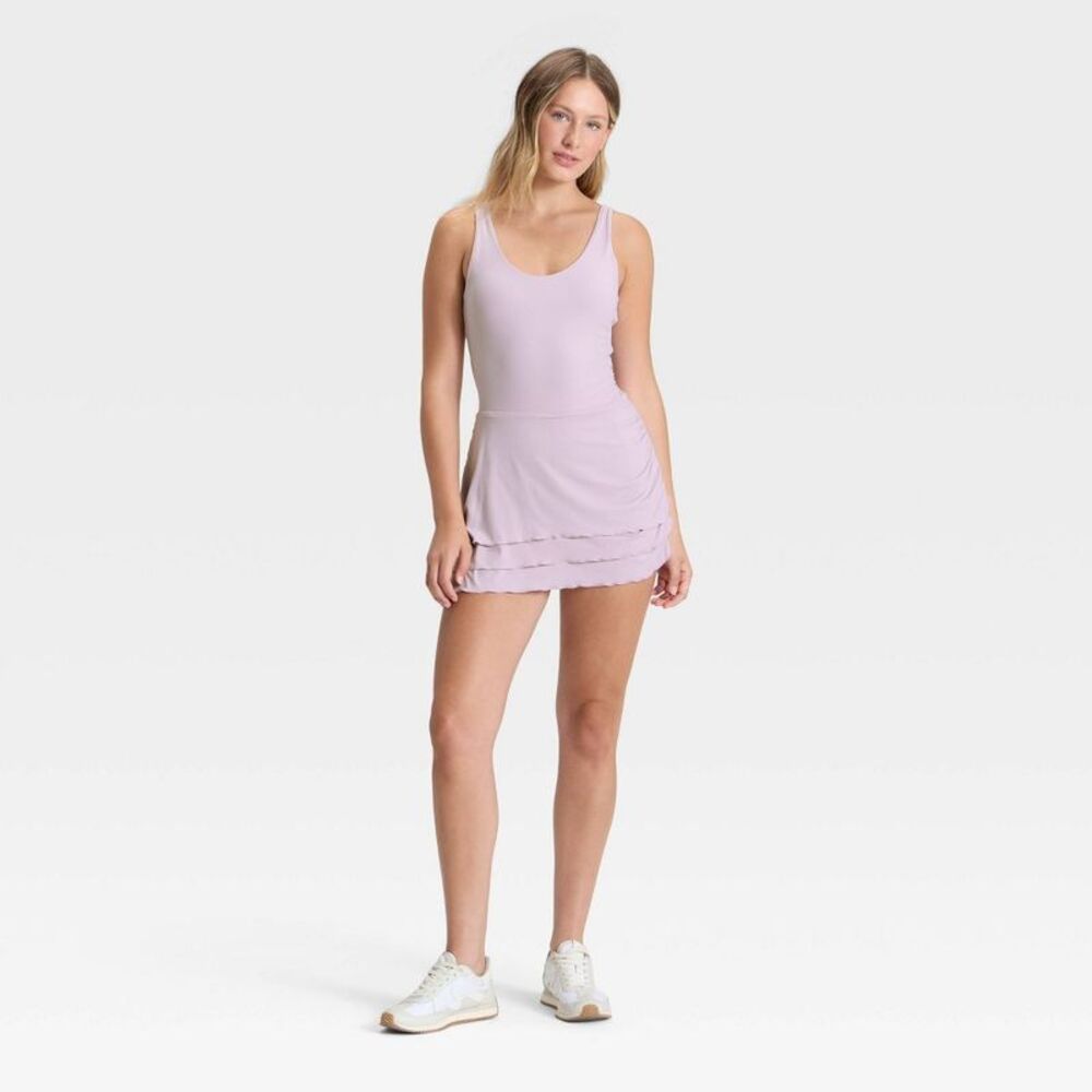 Open Box - JoyLab - Women's Layered Active Dress - JoyLab Lavender XXL Purple